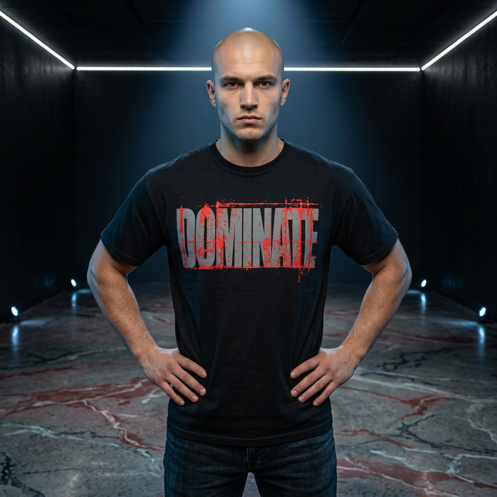 WRKNCRW Graphic T-Shirt — "DOMINATE" Motivational Fitness Tee