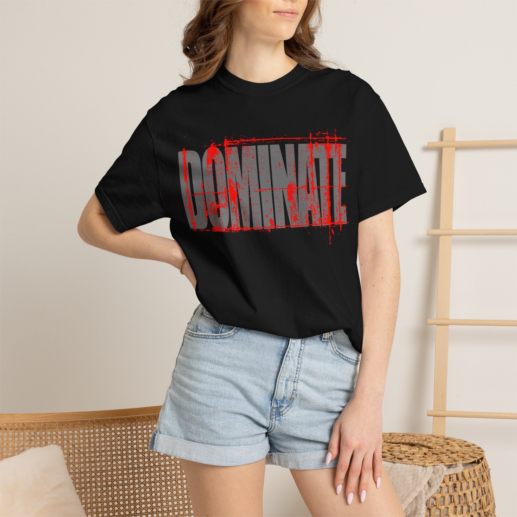 WRKNCRW Graphic T-Shirt — "DOMINATE" Motivational Fitness Tee
