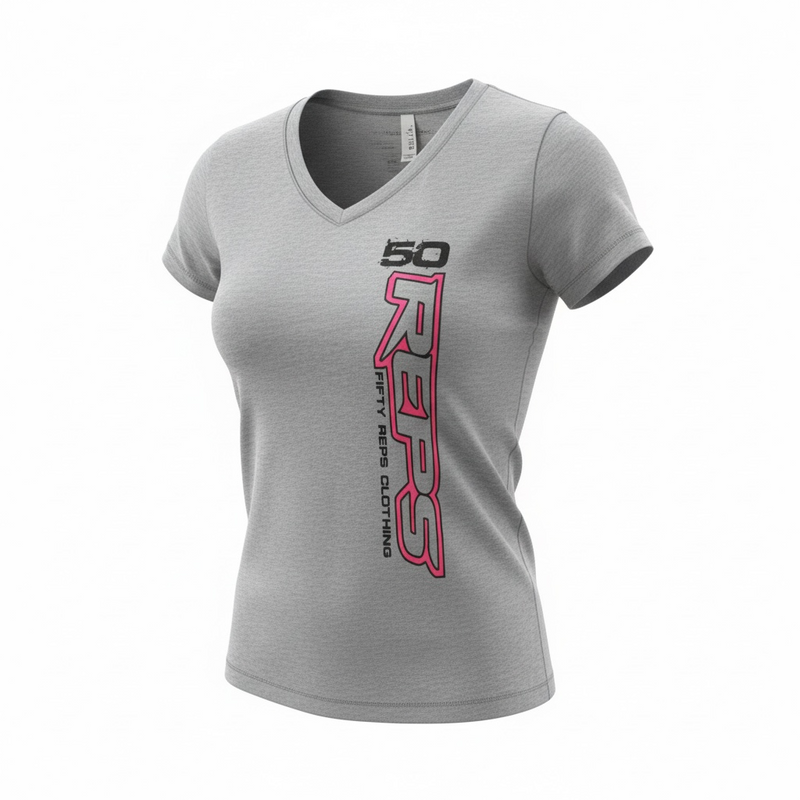 Womans V-Neck Top Grey