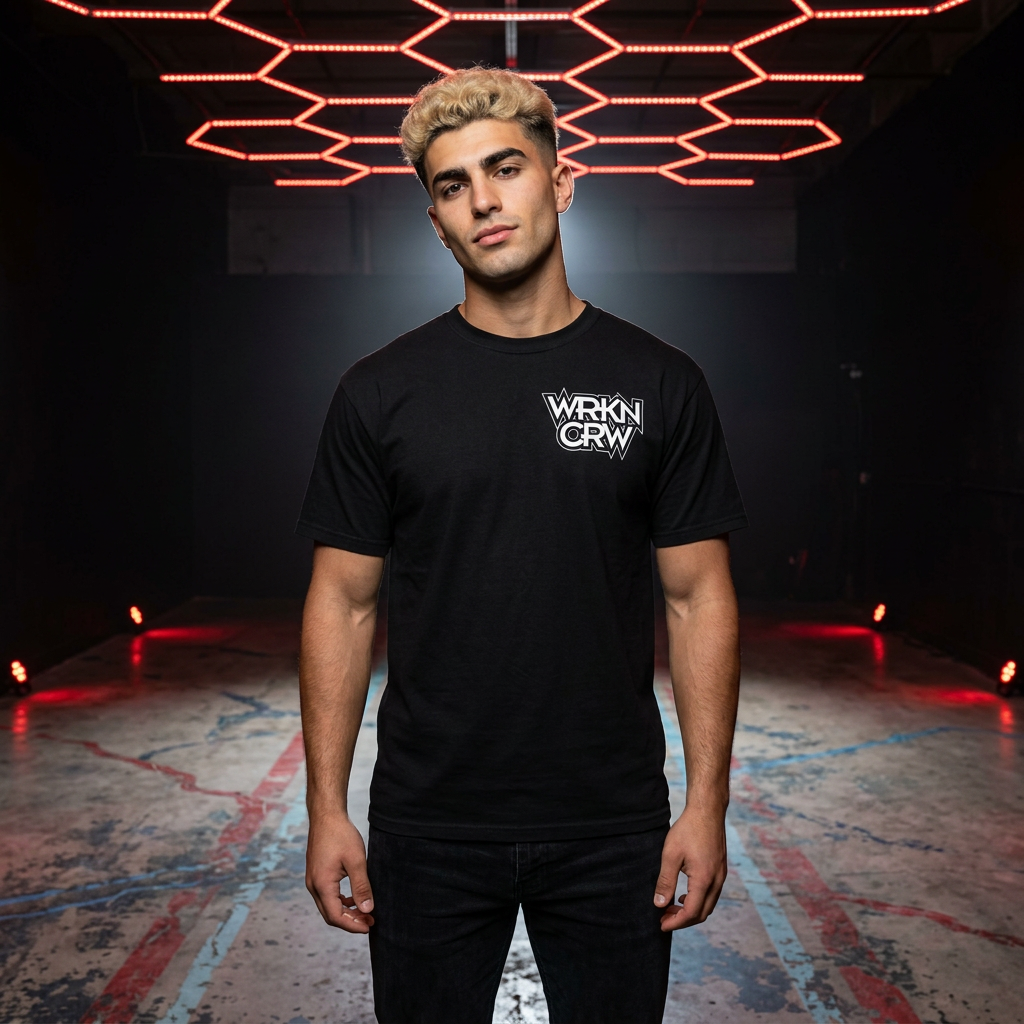 WorknCrw Graphic T-Shirt — “WRKN CRW” Front Logo & “for those willing to work...” Back